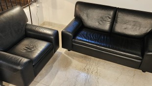 Juego de Sofas en cuero